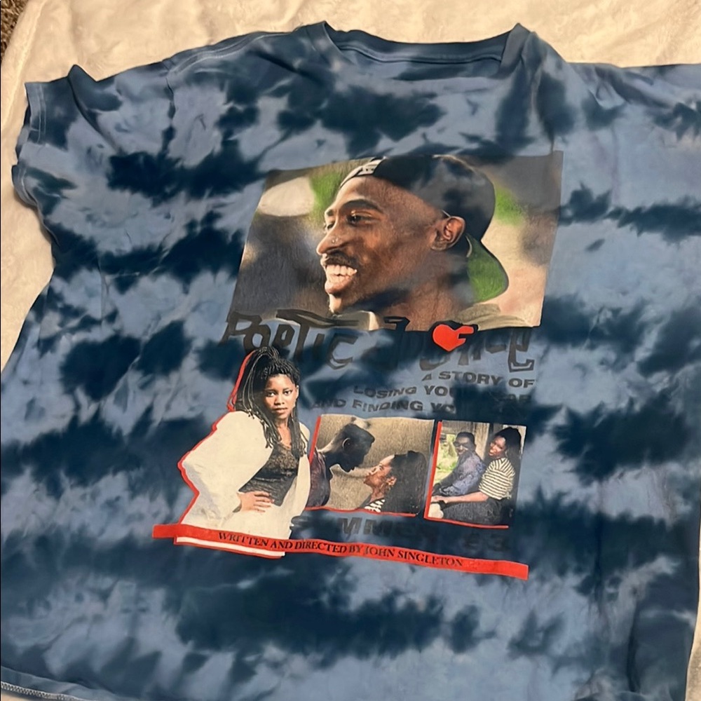 Blue Tie-Dye Poetic Justice Graphic Tee